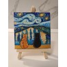 Tablou pictat manual 10x10cm - Pisici în Veneția